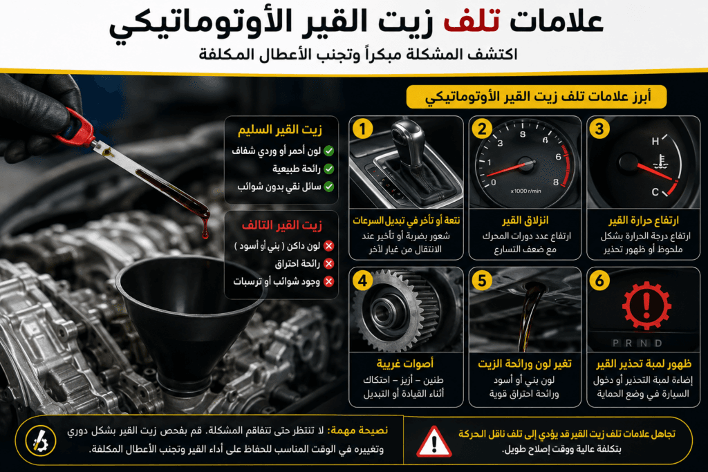 علامات تلف زيت القير الأوتوماتيكي ومتى يجب تغييره