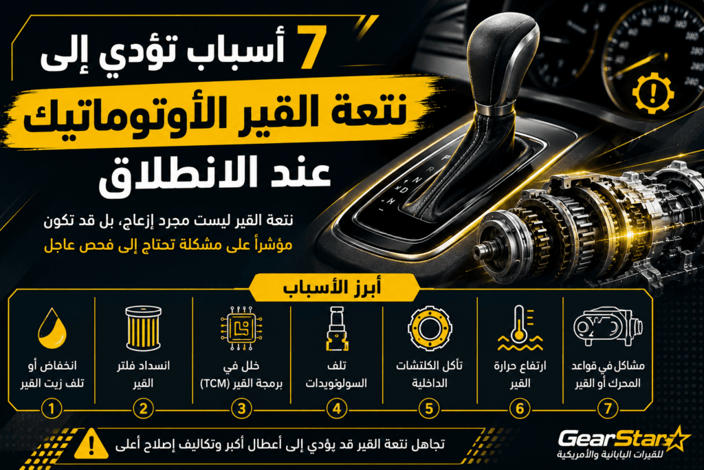 7 أسباب تؤدي إلى نتعة القير الأوتوماتيك عند الانطلاق | الأسباب والحلول 1 نتعة القير الأوتوماتيك عند الانطلاق