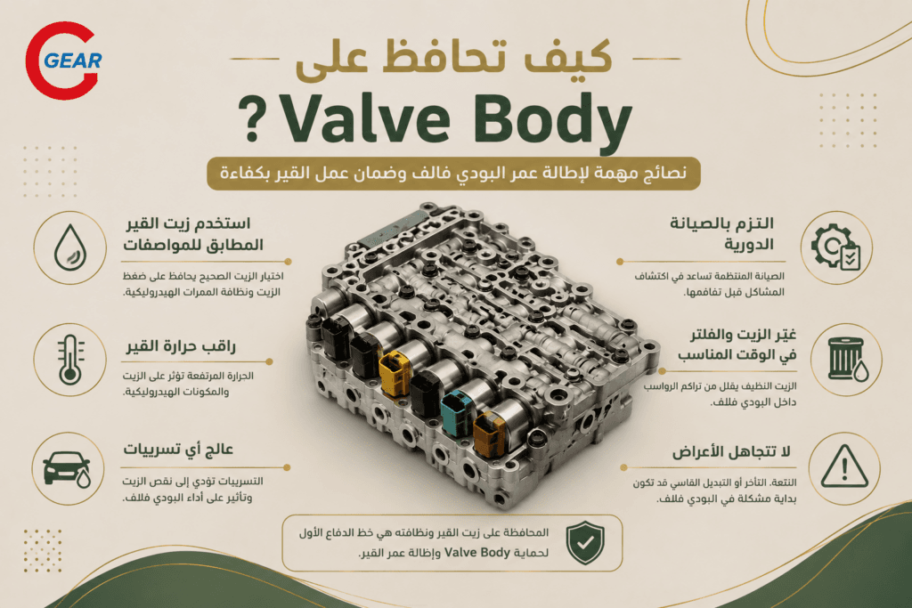 كيف تحافظ على Valve Body في القير الأوتوماتيك